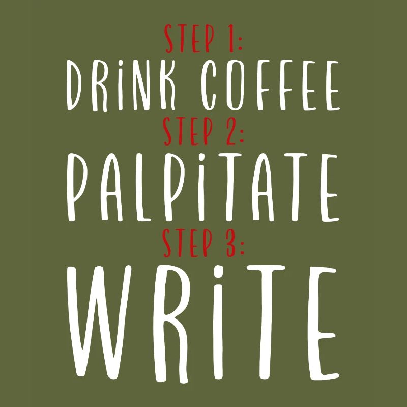 Step 1 Drink Coffee Step 2 Palpitate Step 3 Write2