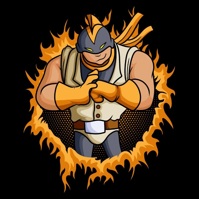 Der Krieger mit Halbton-Hintergrund