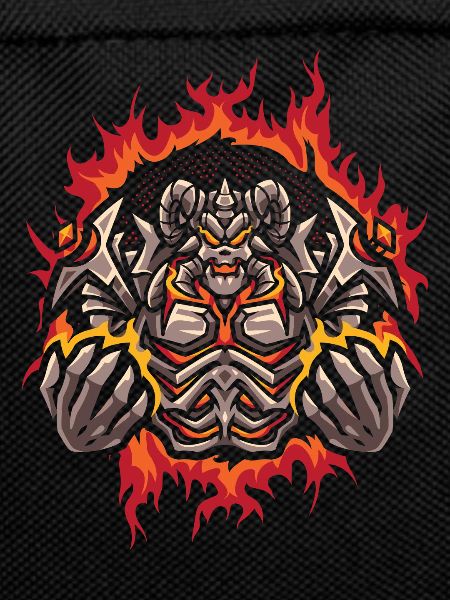 Abyss with Halftone Fire Background