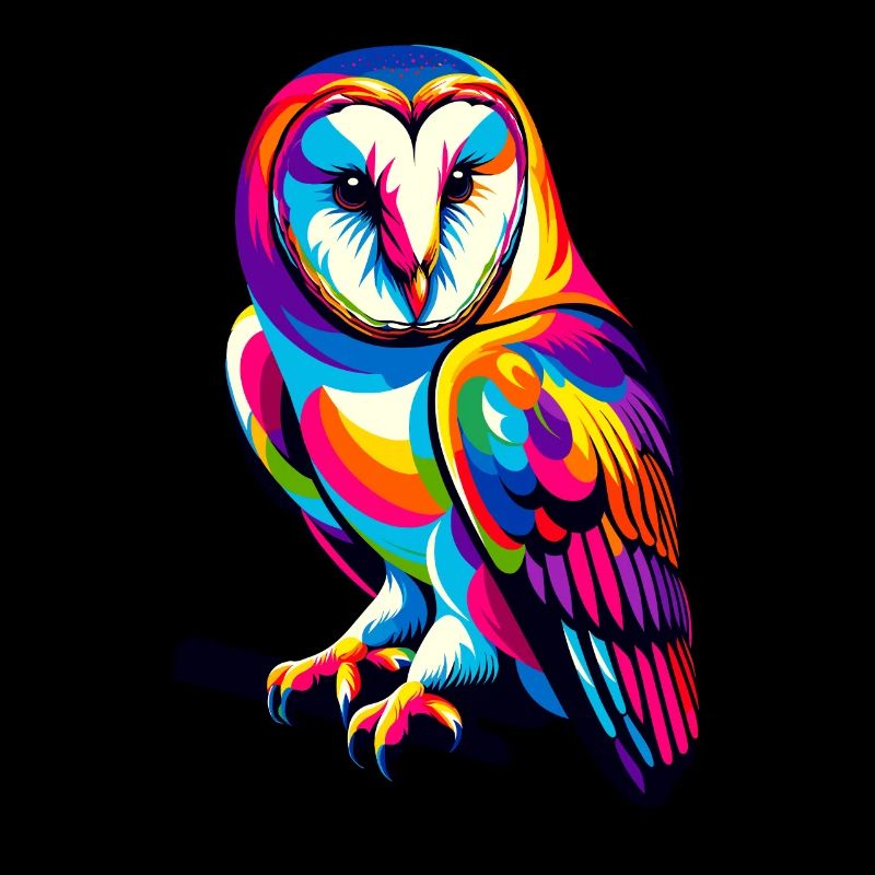 Bunte Pop Art Schleiereule Eulen