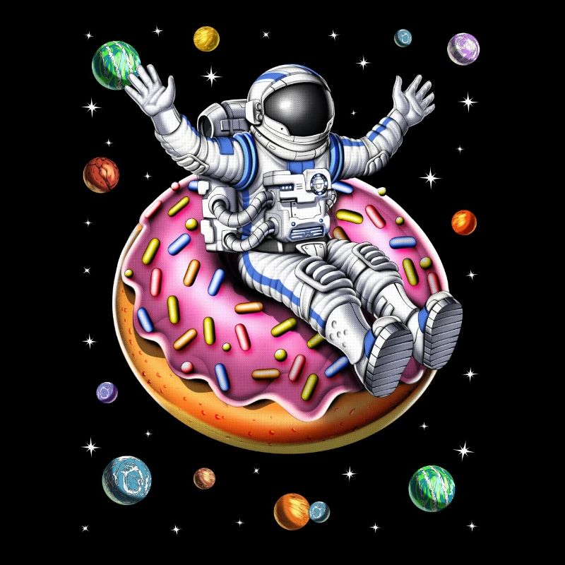 Space Astronaut Riding Donut