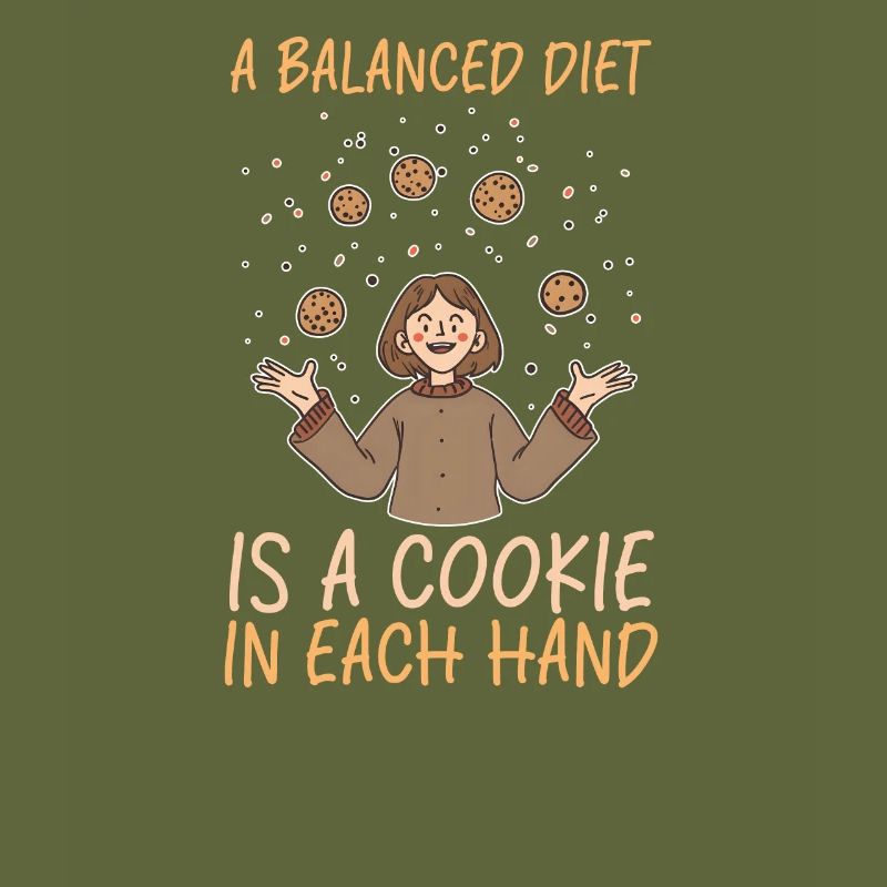 Cookie Lover Balanced Diet Is Cookie in Each Hand