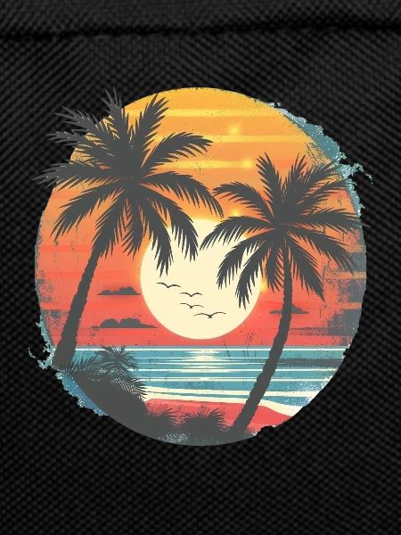 Summer Sunset Palm Trees Silhouette