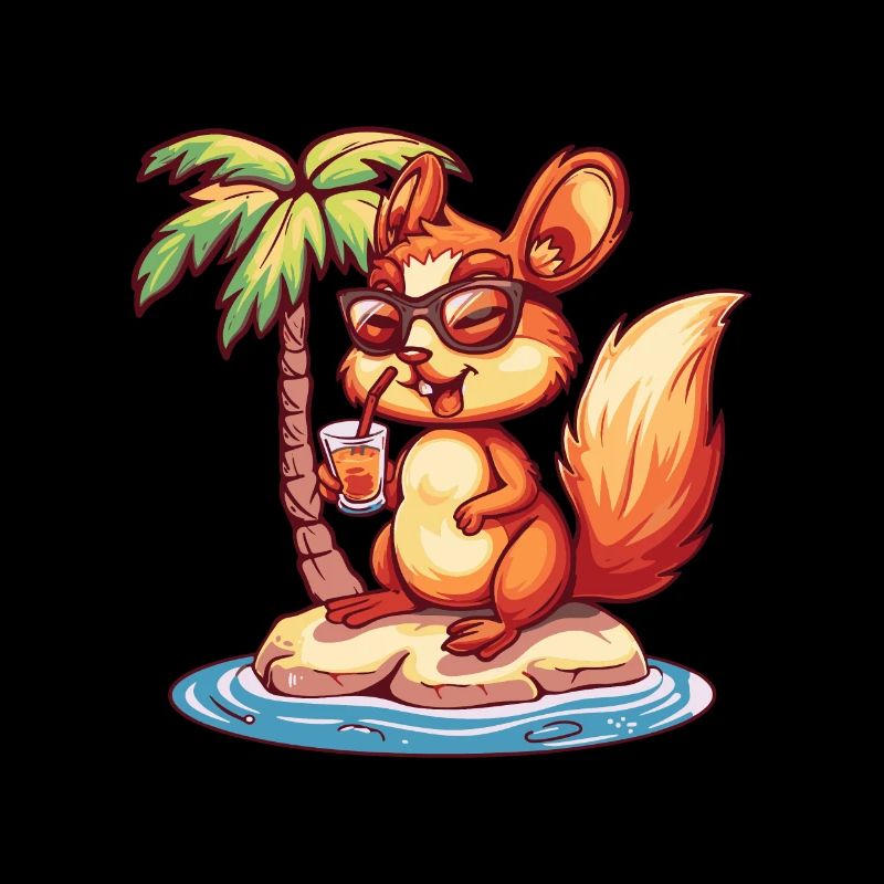Squirrel Summer Beach Vacation