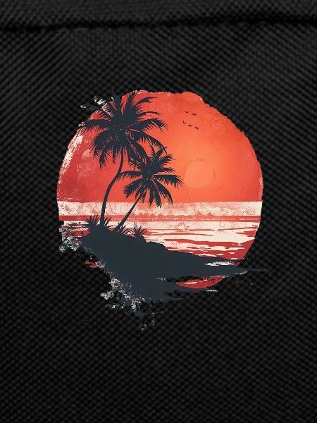 Tropical sunset with palm trees