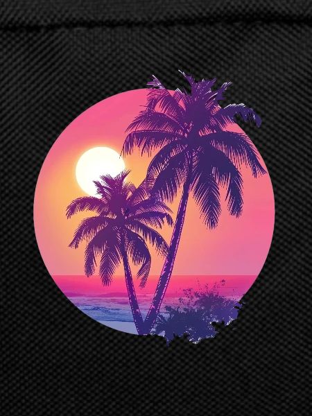 Tropical sunset with palm trees