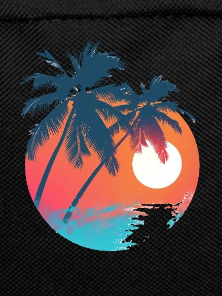 Tropical sunset with palm trees