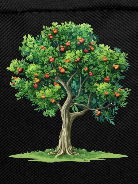 Living tree with red fruits