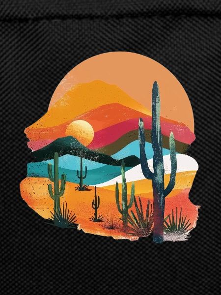 Desert landscape at sunset