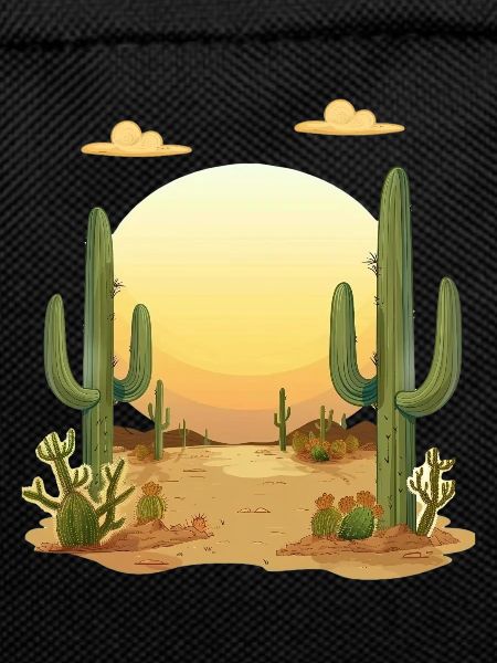 Desert landscape at sunset