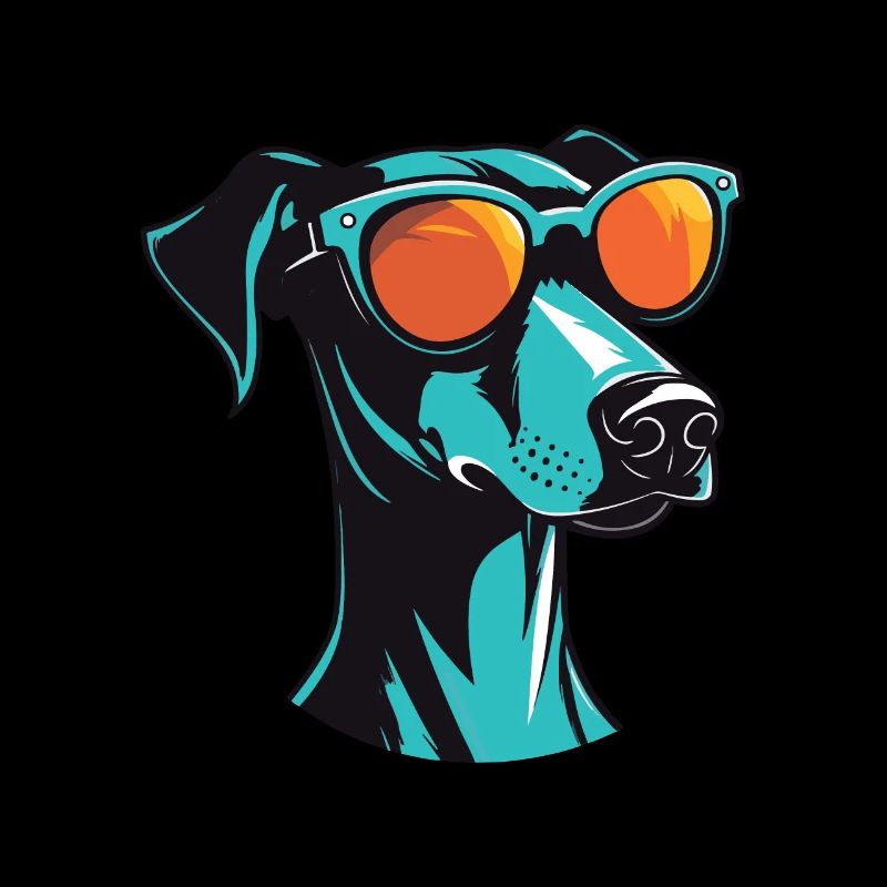 Tête de chien lévrier Cool