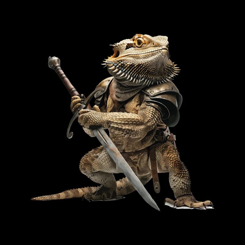 Bearded Dragon Knight Medieval