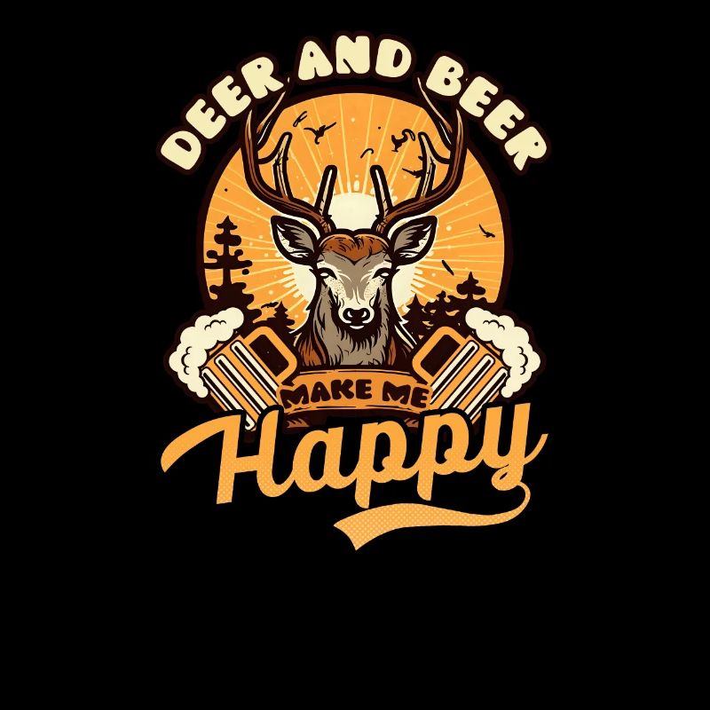 Hunter Deer And Beer Make Happy