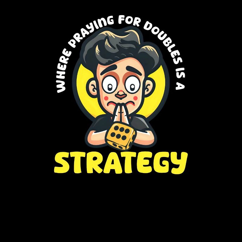 Funny Backgammon Praying For Doubles Is Strategy
