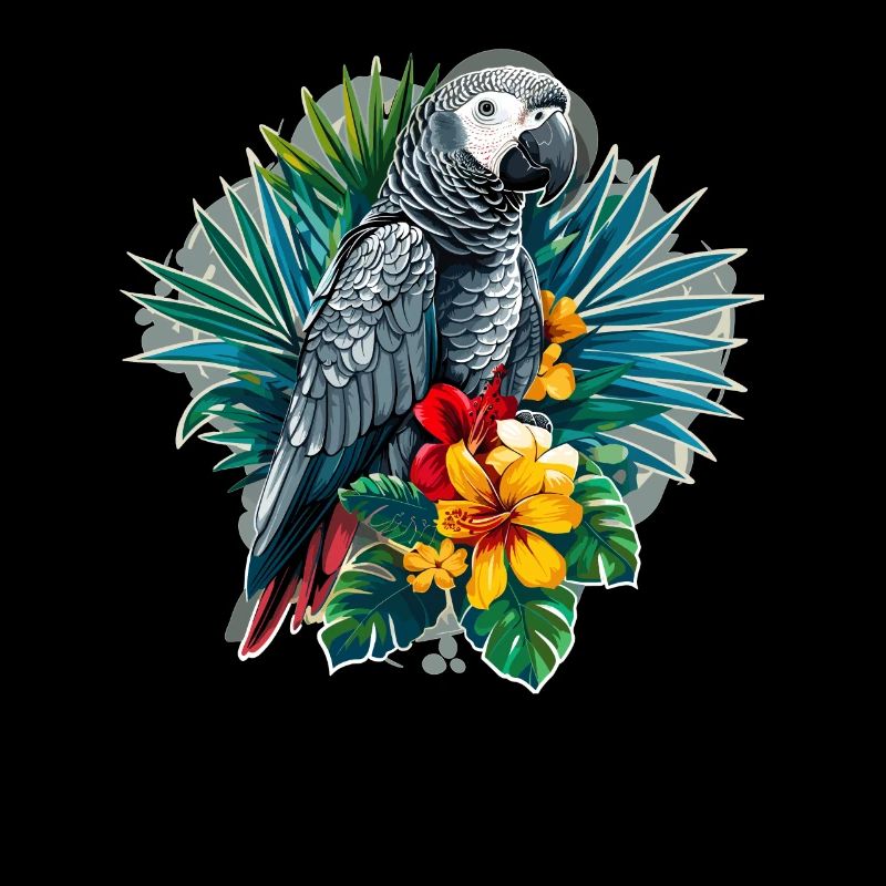 Perroquets gris d’Afrique