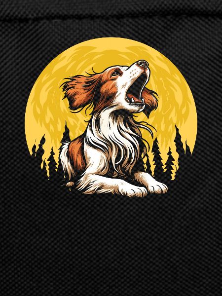 Brittany Spaniel Moon Howling
