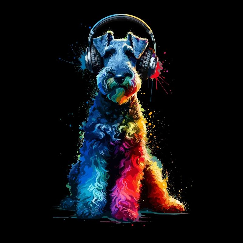 Splash Art Kopfhörer Kerry Blue Terrier Terrier