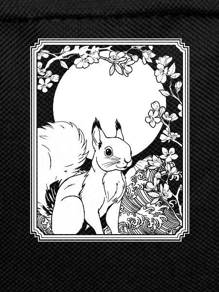 Squirrel Japan Cherry Blossom Moon