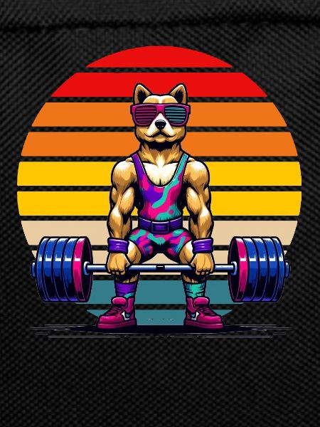 Cartoon Dog Deadlifting