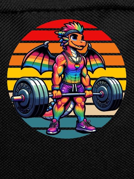 Strong Muscular Rainbow Dragon Lifting