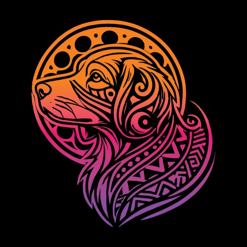 Brittany Spaniel Tribal Moon Phases