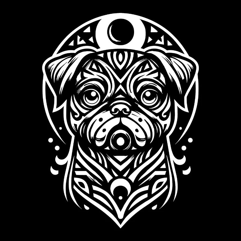 Mops Hund Stammes Moon Phases