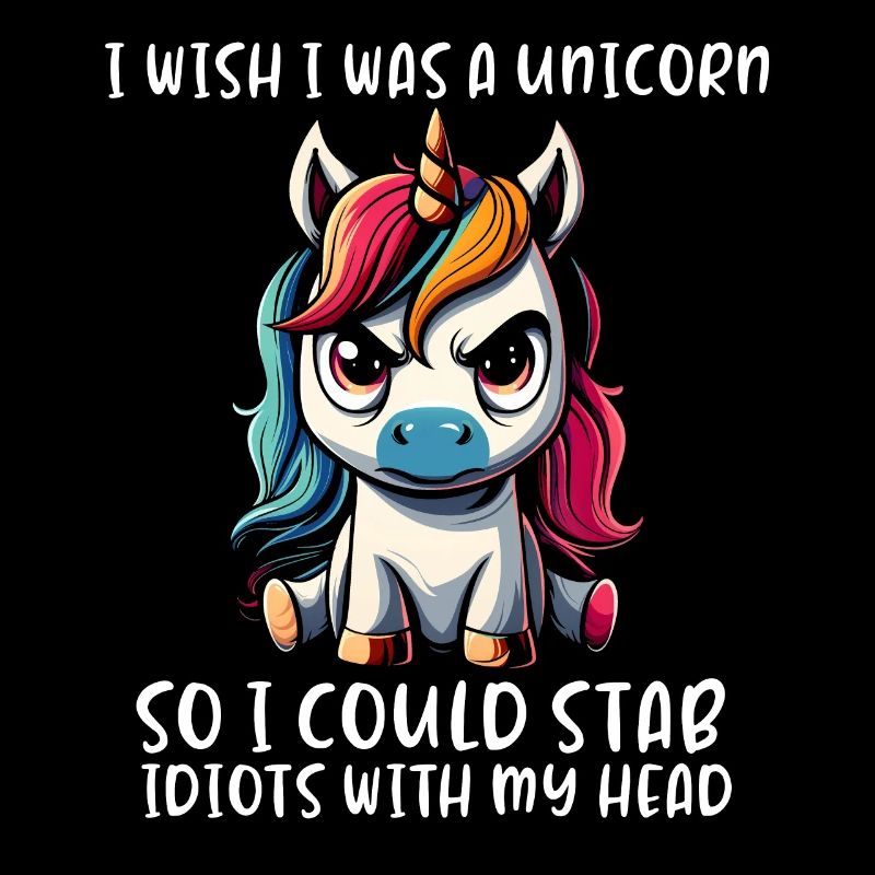 I wish i was a unicorn so i could stab idiots