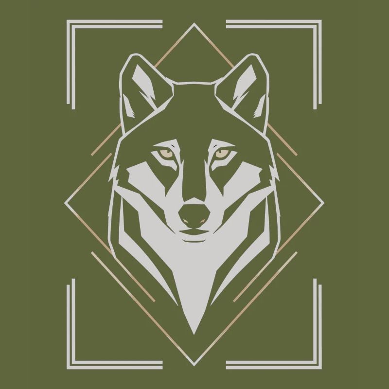 Stylish Wolf Head Geometric