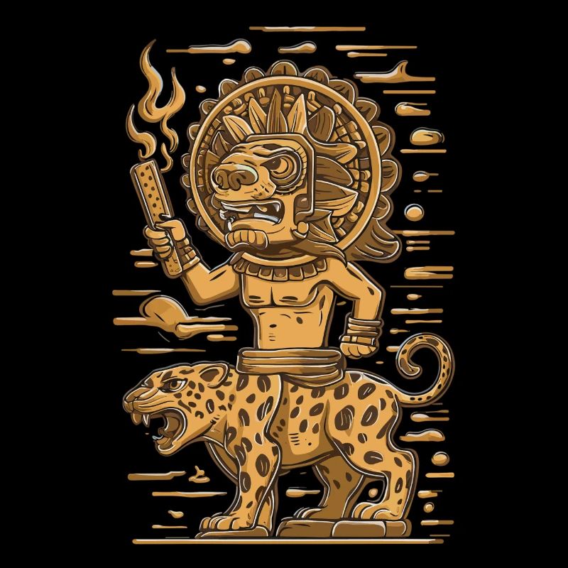 Dieu aztèque Mythologie ancienne Tezcatlipoca avec