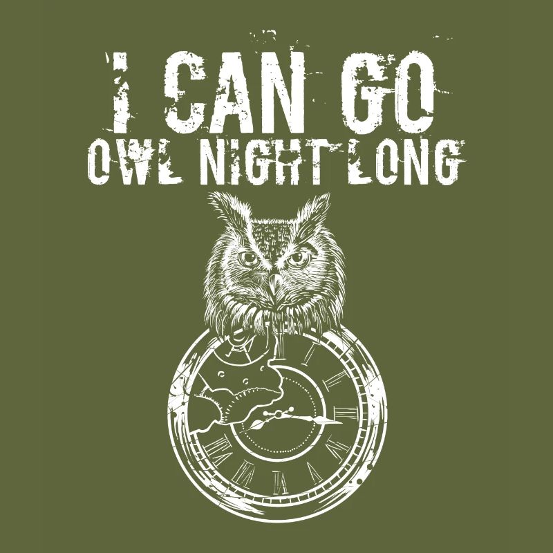 I Can Go Owl Night Long Distressed Broken Clock