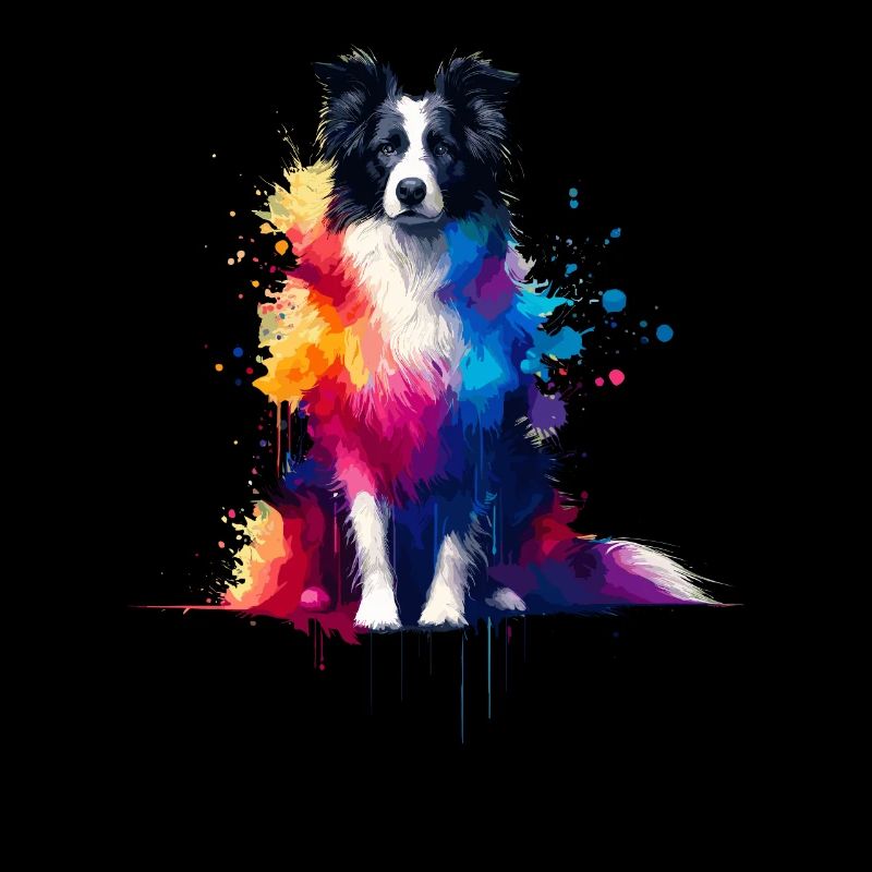 Bunte Splash Art Border Collie Border Collies