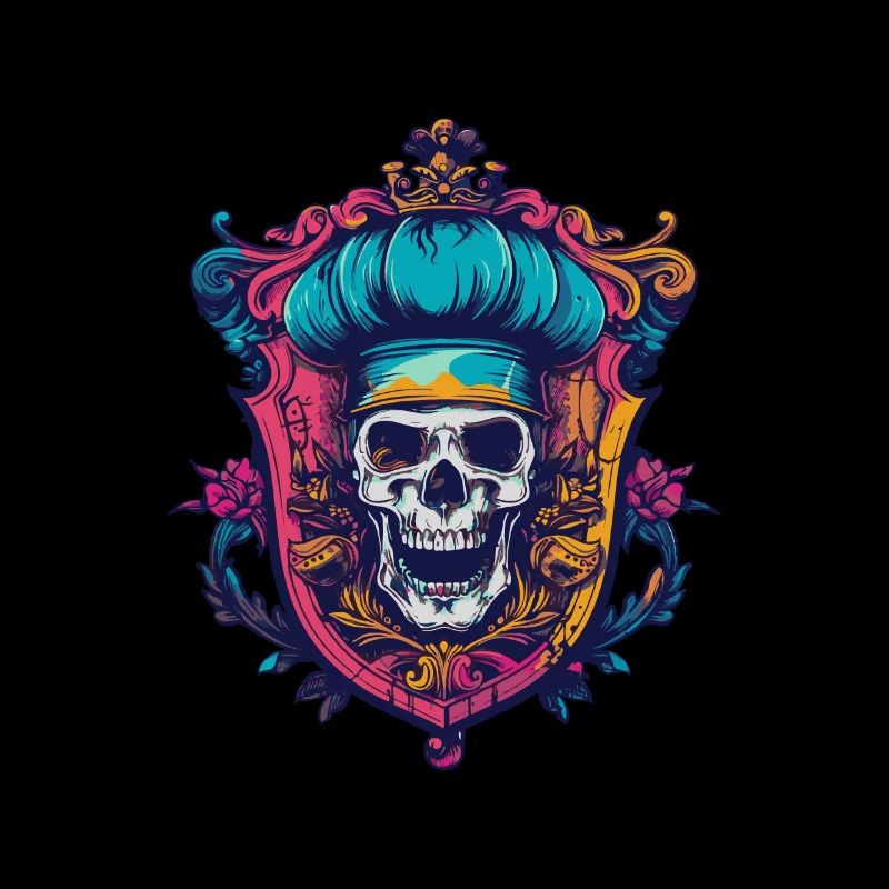 Totenkopf Skelett Chefkoch