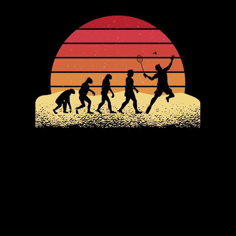 Evolution Badminton Rétro Coucher de soleil Design