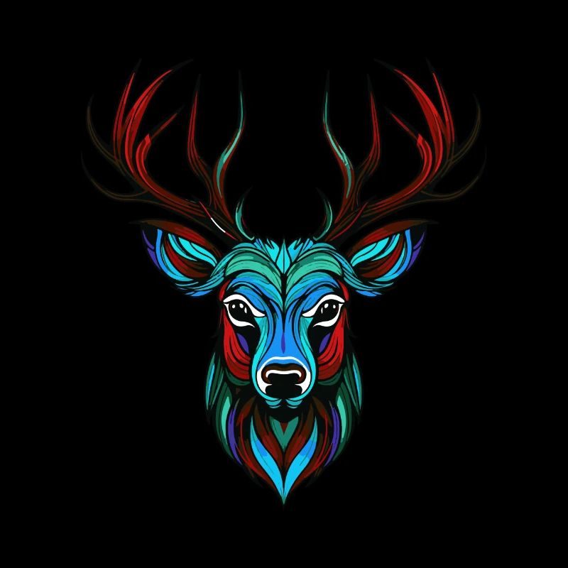 Deer Portrait Colorful