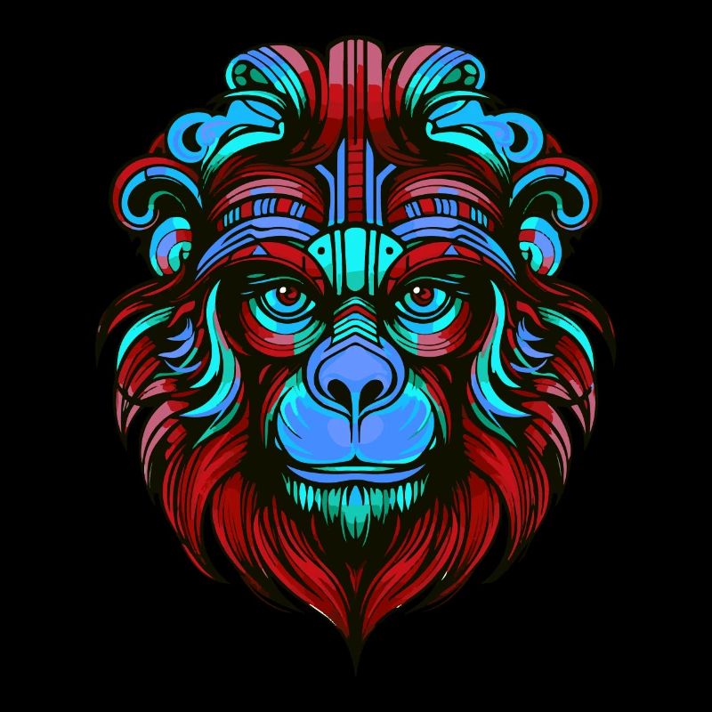 Monkey Portrait Colorful