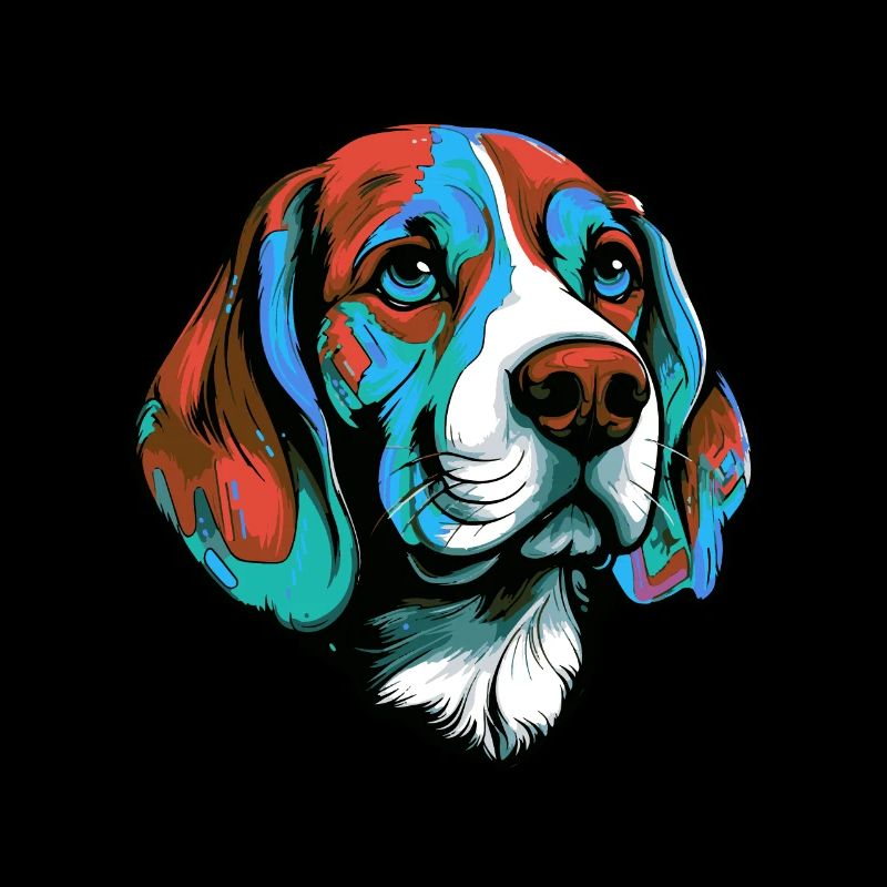 Portrait de chien Beagle Coloré