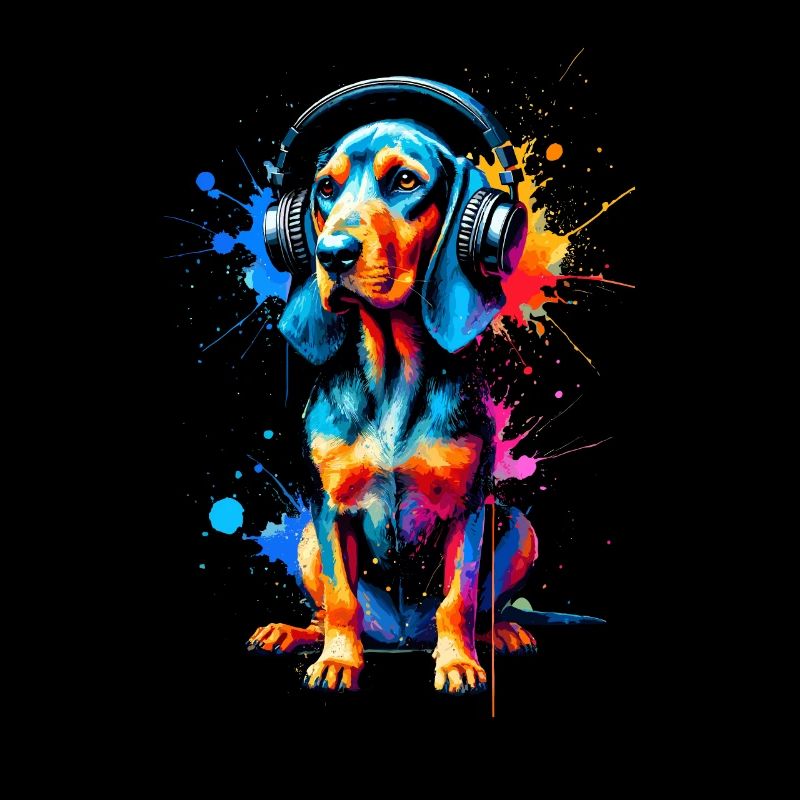 Bunte Splash Art Kopfhörer Plott Hound Plott