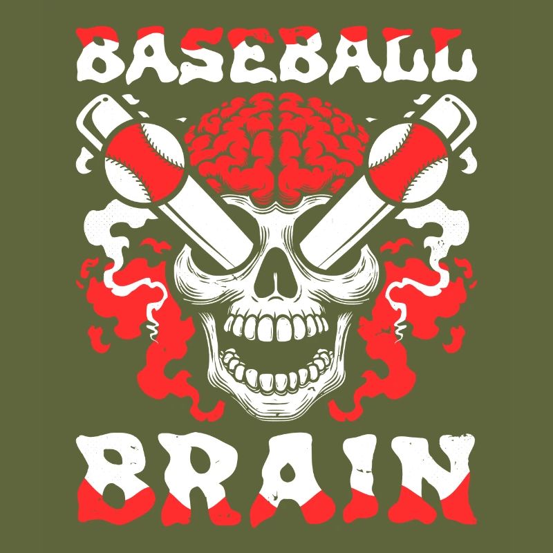 Baseball Schädel Baseball Brain