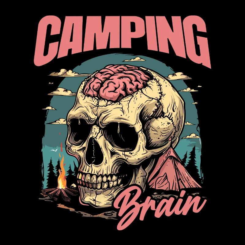 Tent Camping Camping Skull Camping Brain