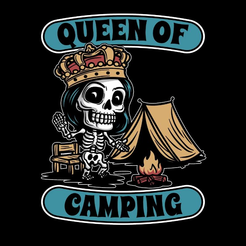 Tent Camping Camping Skeleton Queen Of Camping