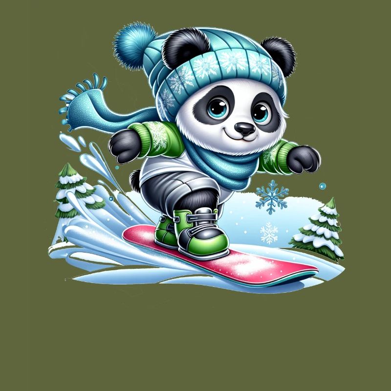 Cute Snowboarder Panda