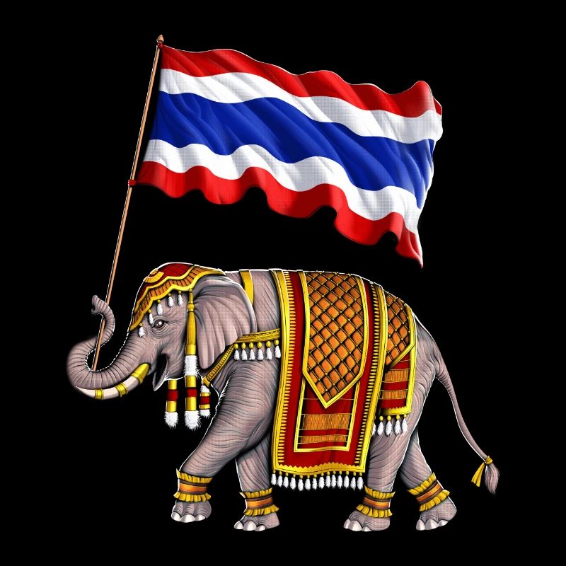 Éléphant de Thaïlande Drapeau Thaï