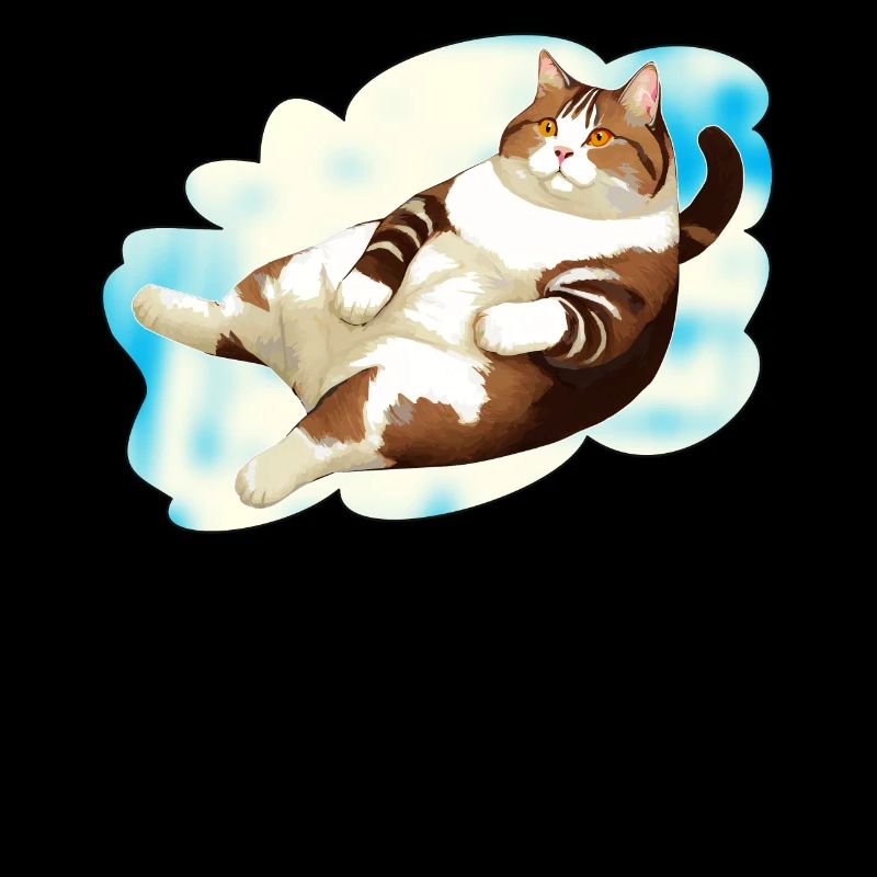 CAT FAT LYING CLOUD