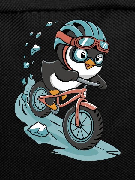 Cycling penguin in action