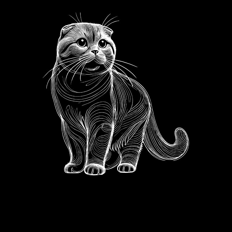 Line Art Scottish Fold Cat Scottish Folds Coupari