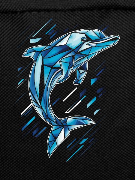 Geometric Dolphin in Blue Tones