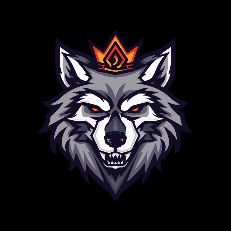 Wolf Kopf Krone