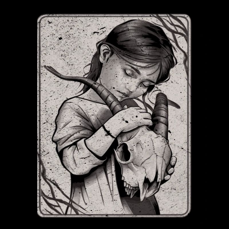 Verborgene Dunkelheit – Mädchen mit Dämonenschädel