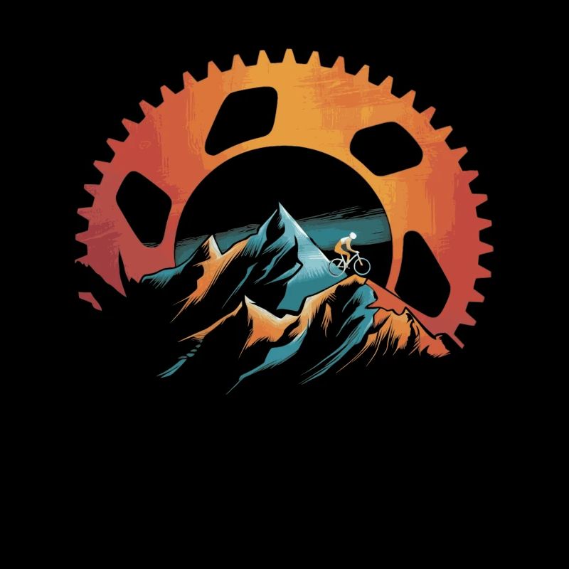 Cycliste de VTT Sunset Design