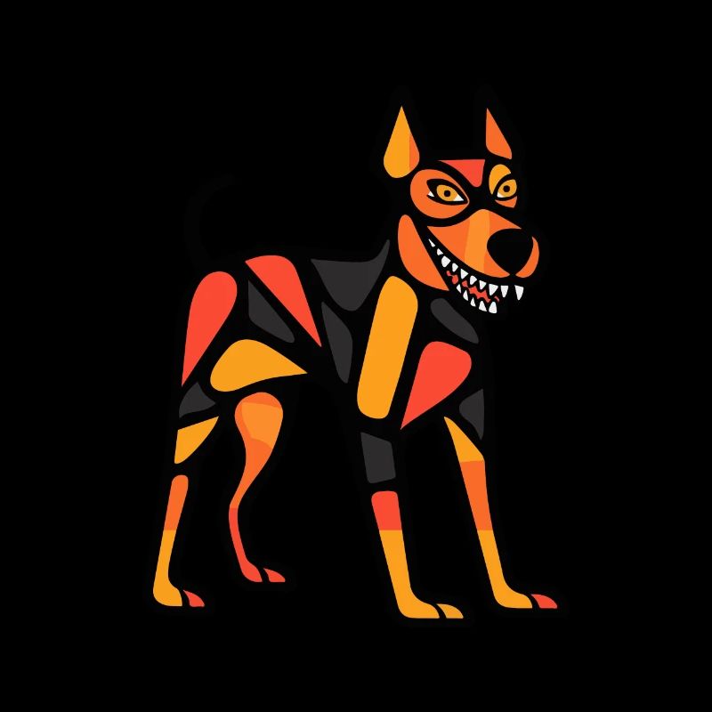 Dobermann Hund Halloween Comic Zombie